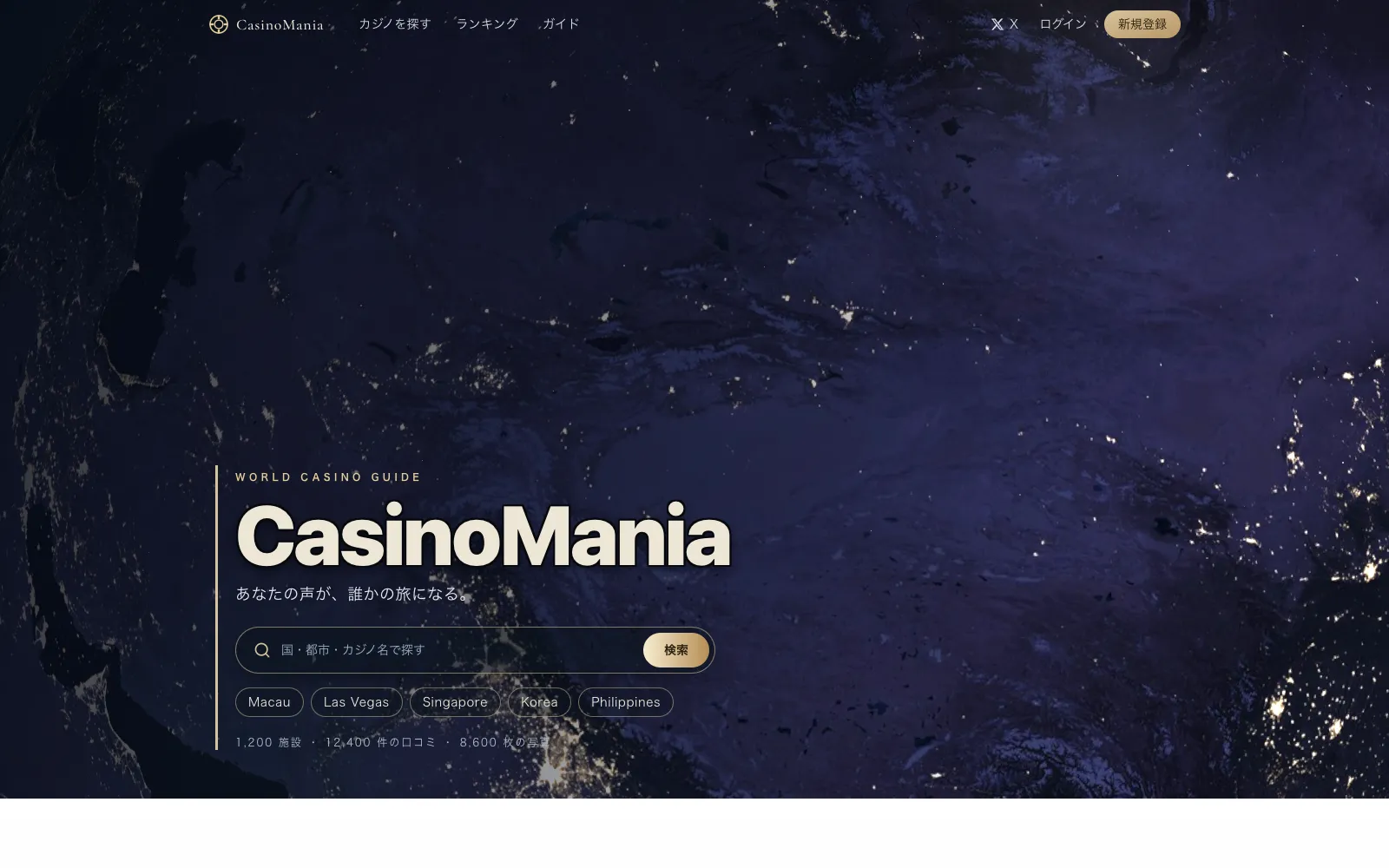 CasinoMANIA のサイト